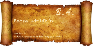 Becza Adrián névjegykártya